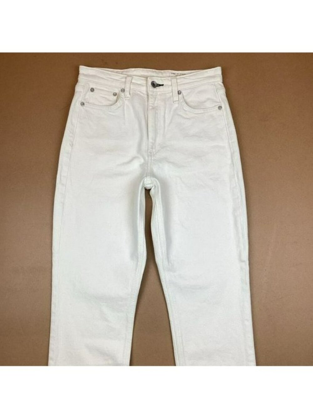 Rag & Bone Nina High-Rise Ankle Cigarette Jeans Ecru NWOT Size 27 - Picture 4 of 16